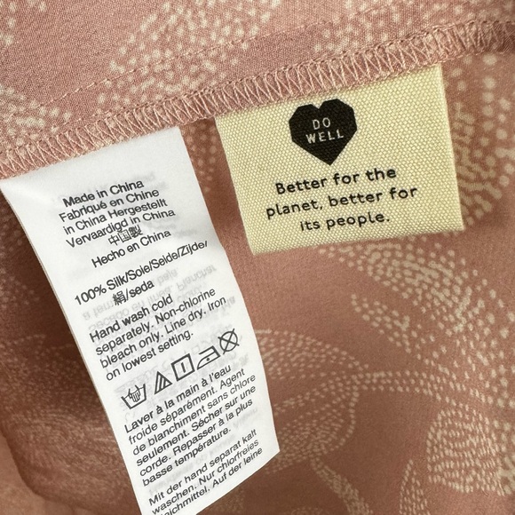 * Madewell 100% Silk V-Neck Tie-Sleeve Top in Pindot Blooms NWT $110 Dainty - Picture 8 of 14